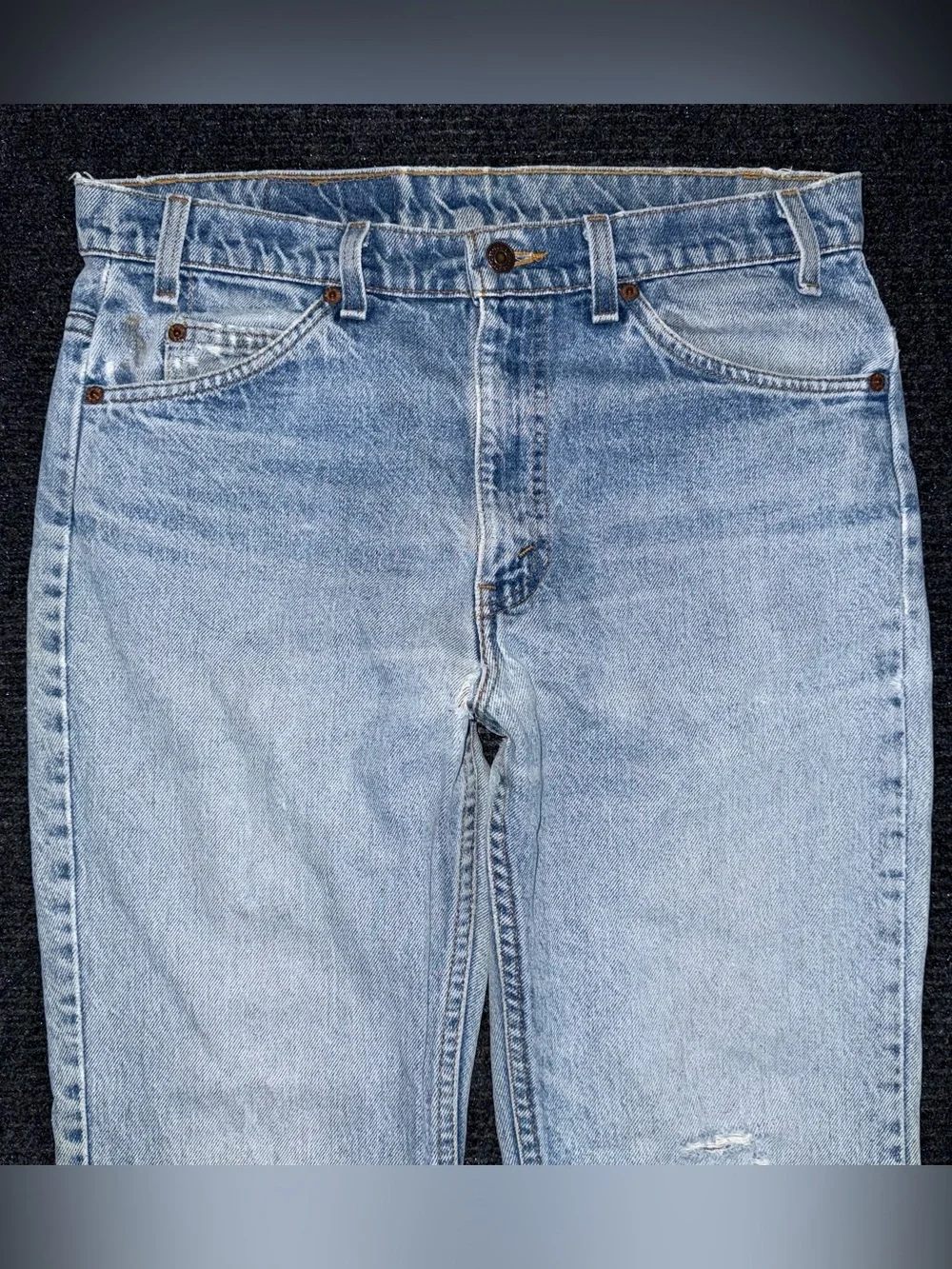 VTG 90s Levis 517 Orange Tab Bootcut Jeans 33x31.5 USA Thrashed Faded (tag34x34)